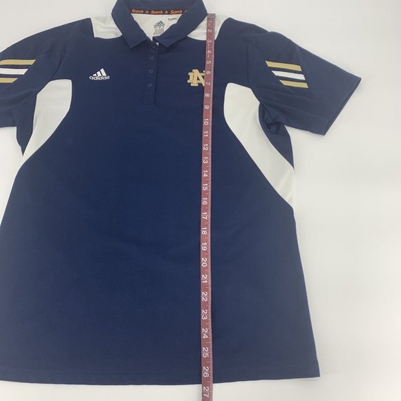 Women's Adidas Climalite Scorch Notre Dame ND Fighting Irish Polo Shirt Blue L - Picture 6 of 9